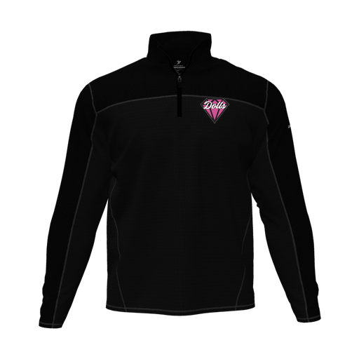 [CUS-DFW-QTRZ-PER-LSL-BLK-AS-LOGO1] Quarter Zip Pullover (Adult S, Black, Logo 1)