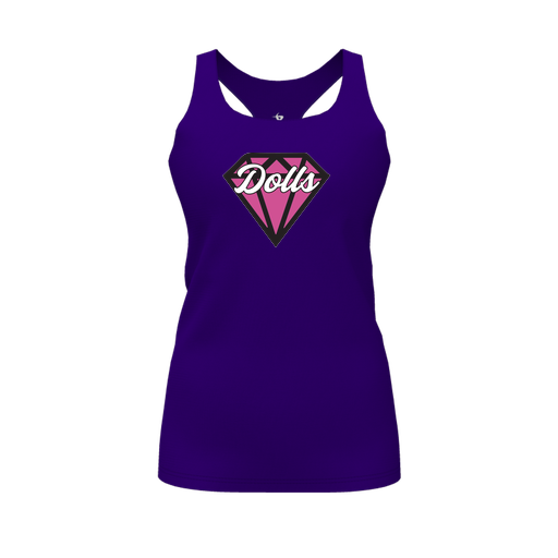 [FT0TRBPP-FYS-LOGO1] Decker Racerback Tank Top (Female Youth S, Purple, Logo 1)