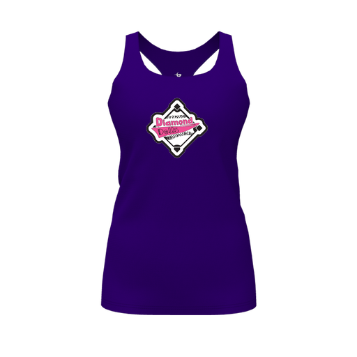 [FT0TRBPP-FYS-LOGO2] Decker Racerback Tank Top (Female Youth S, Purple, Logo 2)