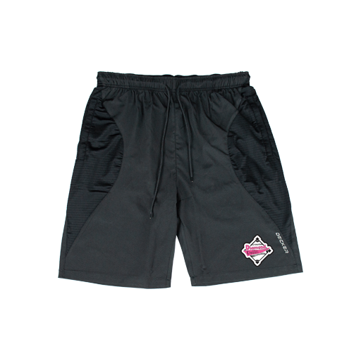 [CUS-DFW-SHOR-PER-CRV-BLK-YXXS-LOGO2] Shorts (Curve Shorts) (Youth XXS, Black, Logo 2)