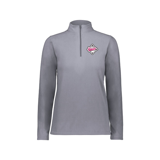 [6864.059.XS-LOGO2] Ladies MicroFleece 1/4 Zip Pullover (Female Adult XS, Gray, Logo 2)
