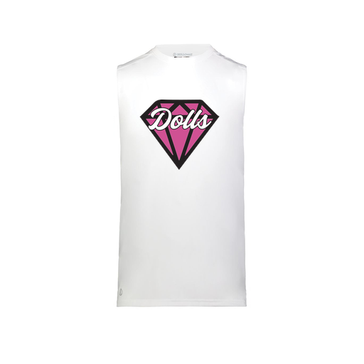 [222593.005.S-LOGO1] Men's CoolDry TankTop (Adult S, White, Logo 1)