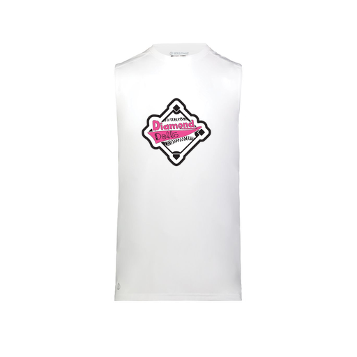 [222593.005.S-LOGO2] Men's CoolDry TankTop (Adult S, White, Logo 2)