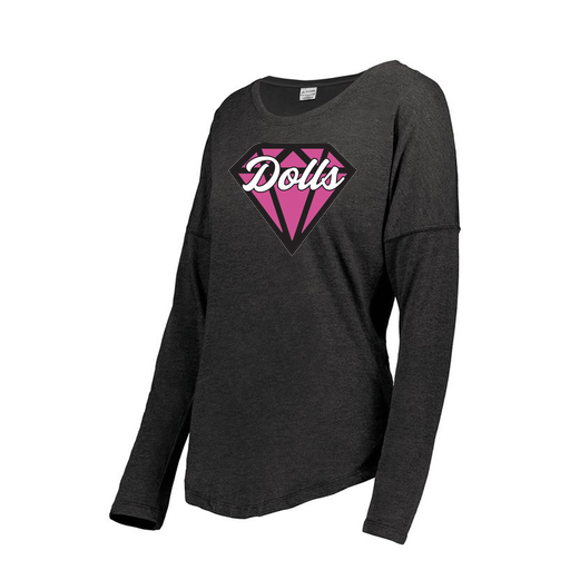 [FTLCUBBK-FAS-LOGO1] Decker Women's Tri-Blend T-Shirt - Long Sleeve (Female Adult S, Black, Logo 1)