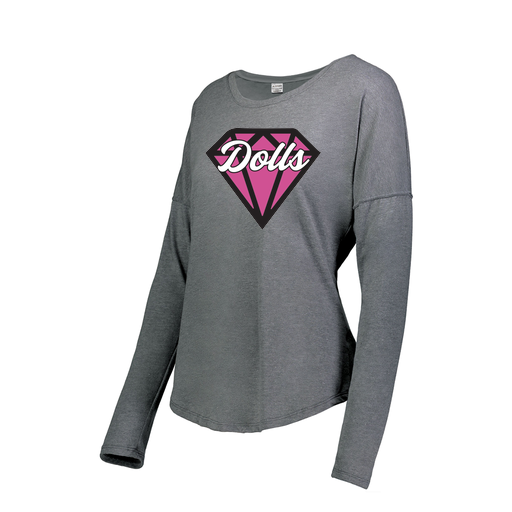 [FTLCUBGY-FAS-LOGO1] Decker Women's Tri-Blend T-Shirt - Long Sleeve (Female Adult S, Gray, Logo 1)